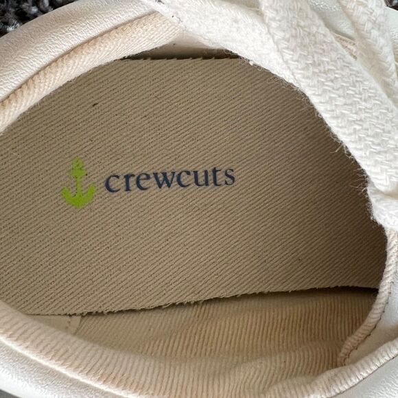 J Crew Crewcuts Sneaker Shoes Boys 11 White Faux Leather Court Lace Up - Picture 14 of 16